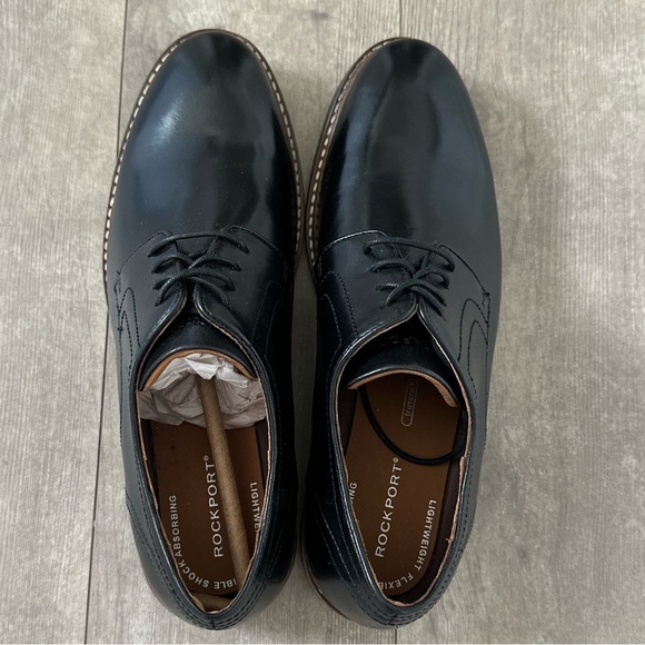 NEW Rockport Men\'s Kenton Plain Toe Oxford Black Glass CH5581 sz 10 main image 14